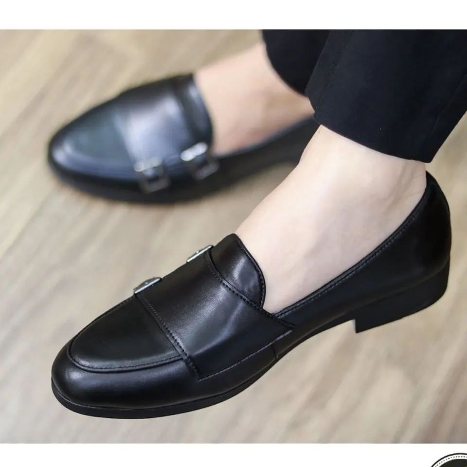 Giày nam Monk Strap da PU cao cấp - Giày cưới chú rể trẻ trung, đế cao ...