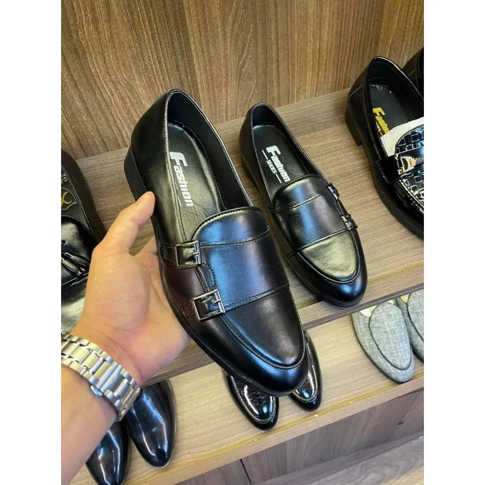 Giày nam Monk Strap da PU cao cấp - Giày cưới chú rể trẻ trung, đế cao ...