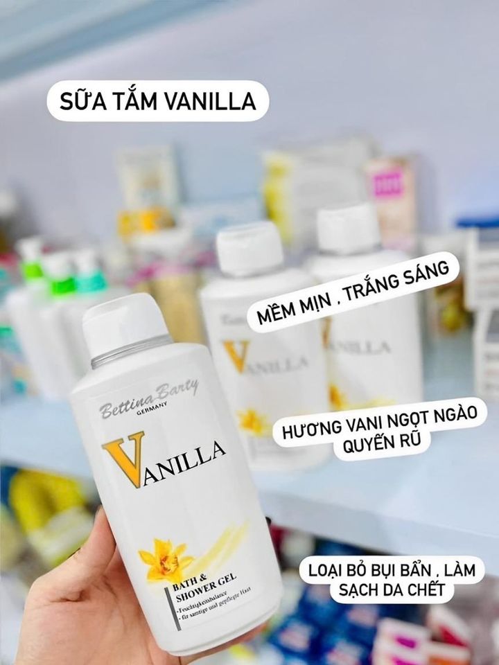 Sữa Tắm Vanilla Bettina Barty 500ml - Hương Thơm Nước Hoa Quyến Rũ, Dưỡng Ẩm và Làm Trắng Da Mịn Màng Tuyệt Đỉnh từ Đức