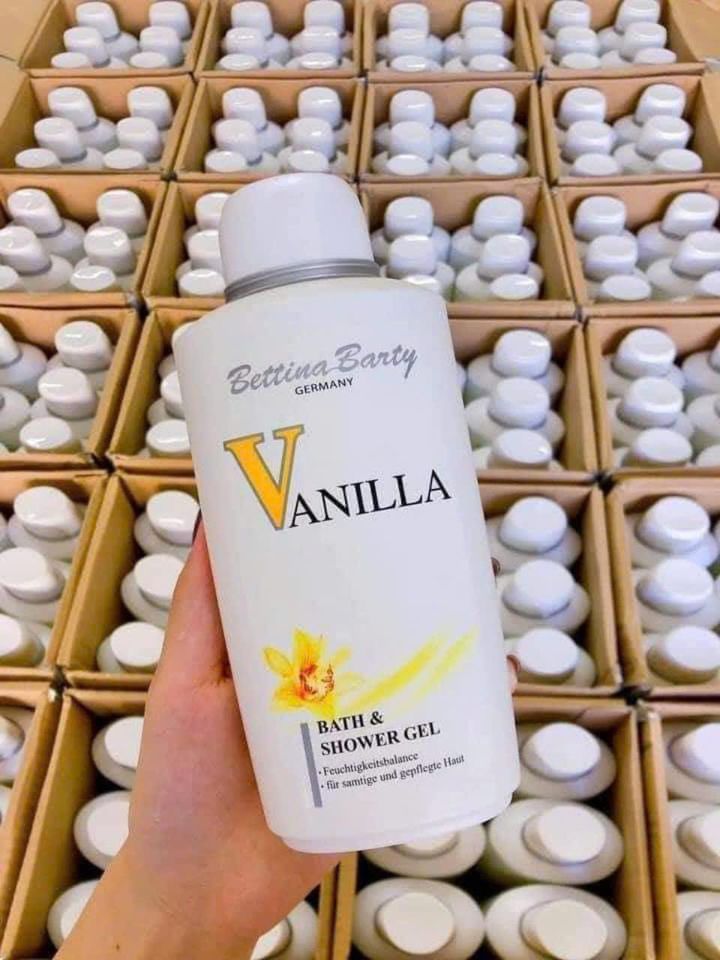 Sữa Tắm Vanilla Bettina Barty 500ml - Hương Thơm Nước Hoa Quyến Rũ, Dưỡng Ẩm và Làm Trắng Da Mịn Màng Tuyệt Đỉnh từ Đức