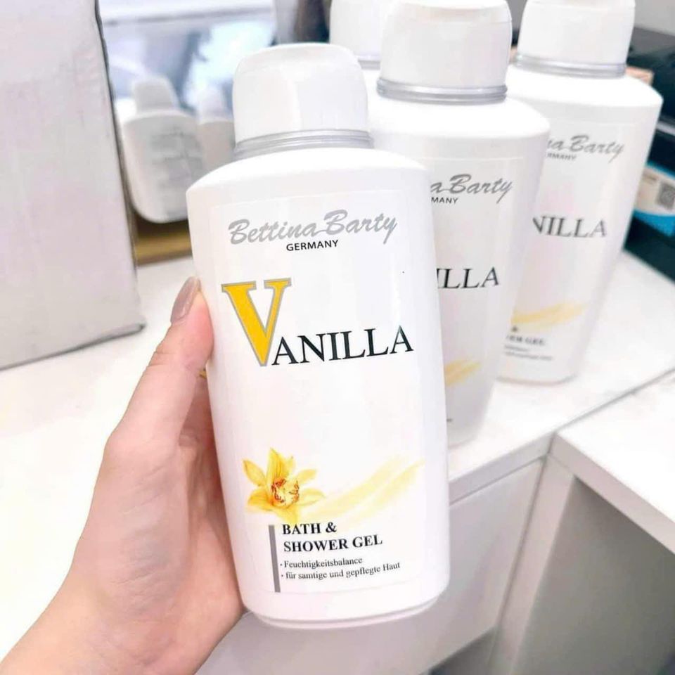 Sữa Tắm Vanilla Bettina Barty 500ml - Hương Thơm Nước Hoa Quyến Rũ, Dưỡng Ẩm và Làm Trắng Da Mịn Màng Tuyệt Đỉnh từ Đức