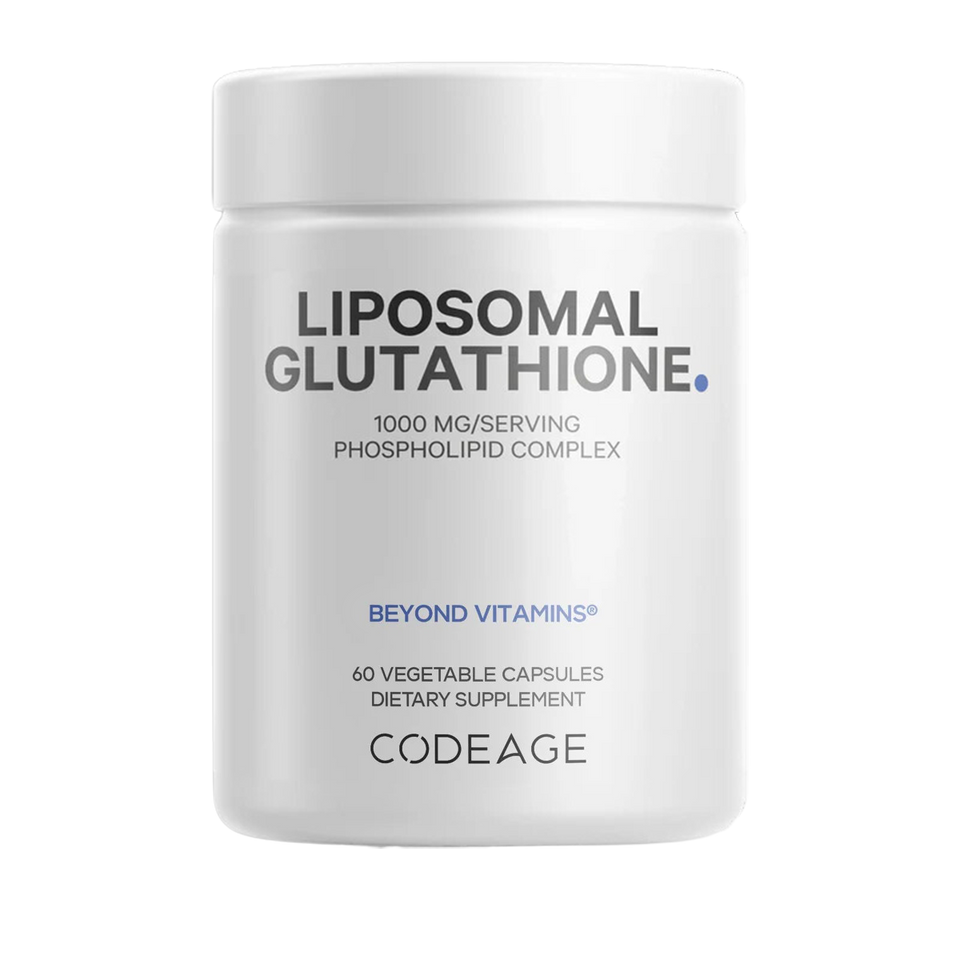 Viên uống trắng da Codeage 1000mg Liposomal Glutathione - Hỗ trợ làm sáng da, hộp 60 viên, không GMO, sản xuất tại Mỹ