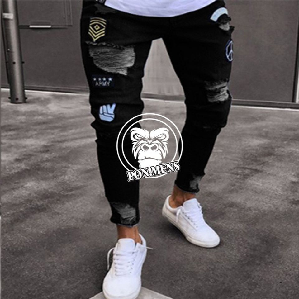 Quần Jean Rách Gối Nam - Chất Liệu Denim Thoáng Mát - Phong Cách Trẻ Trung, Dễ Dàng Kết Hợp