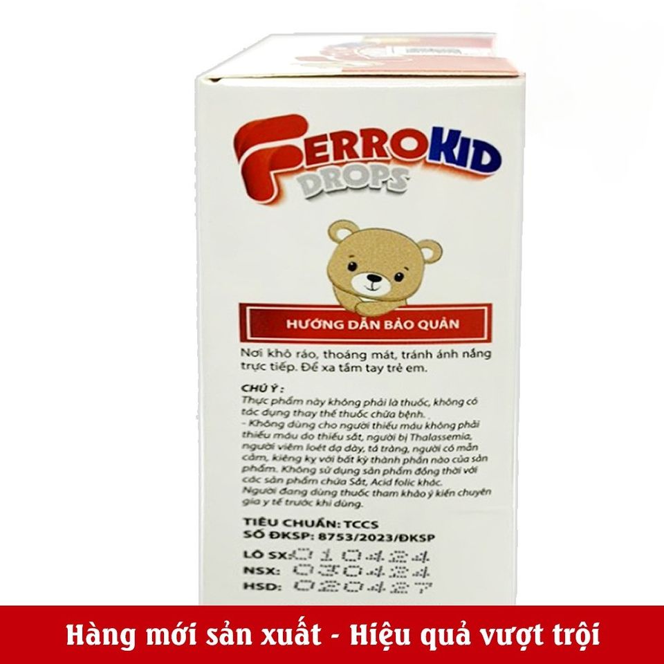 Siro FerroKid Drops Bổ Sung Sắt Cho Trẻ Em - Hỗ Trợ Tăng Cường Khả Năng Tạo Máu - Dạng Giọt Tiện Lợi 15ml