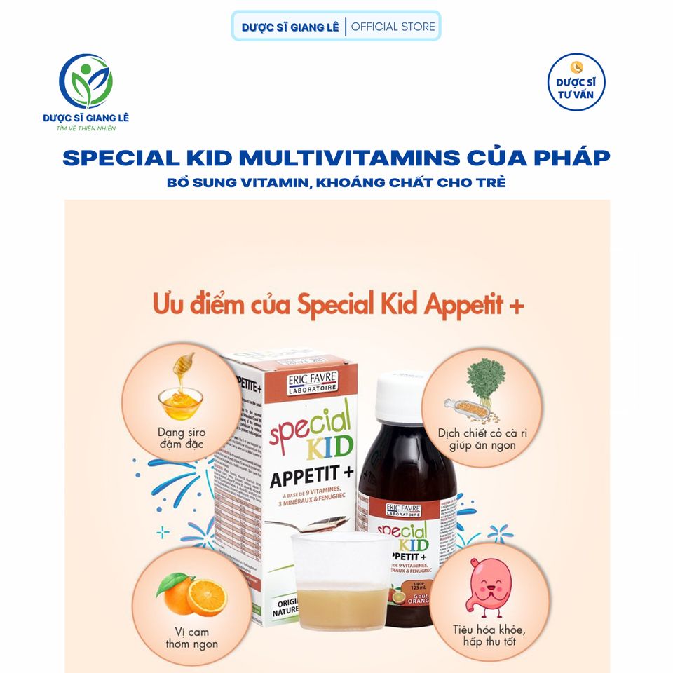 Siro Đa Vitamin Special Kid Multivitamines Eric Favre 125ml - Tăng Cường Sức Đề Kháng Cho Trẻ, Bổ Sung Vitamin Và Khoáng Chất Thiết Yếu
