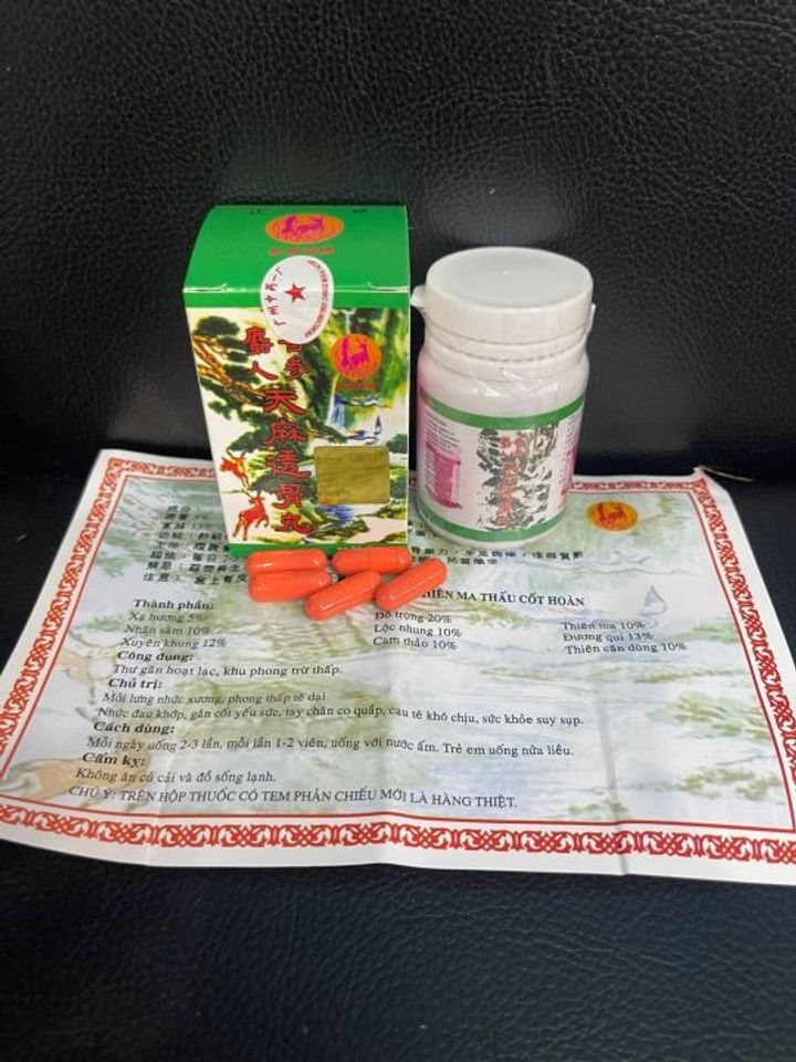 Viên uống Xạ Hương Nhân Sâm Thiên Ma 20 viện - Hỗ trợ đau nhức xương khớp, giảm triệu chứng phong thấp, tê nhức tay chân.