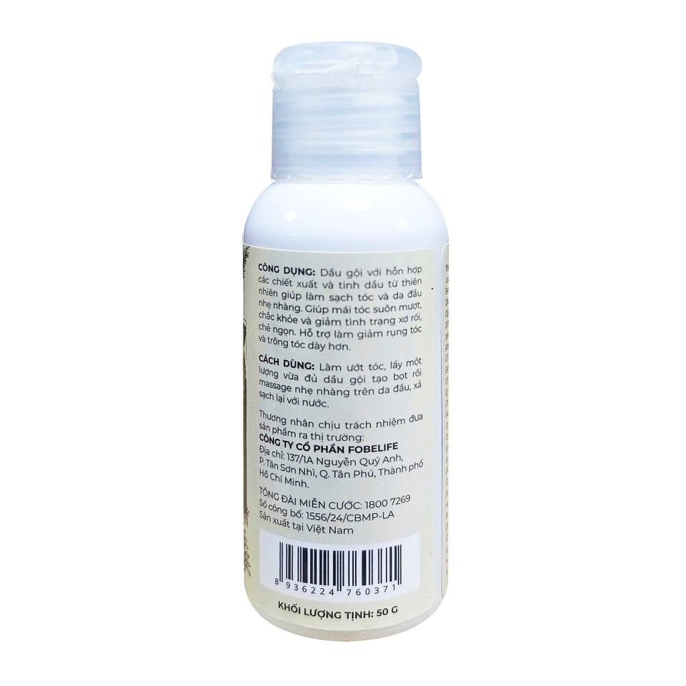 Dầu Gội Thảo Dược Fo'U Fobe 500ml - Ngăn Rụng Tóc, Hỗ Trợ Phục Hồi Tóc Hư Tổn với Chiết Xuất Tự Nhiên, Giúp Tóc Suôn Mượt, Chắc Khỏe