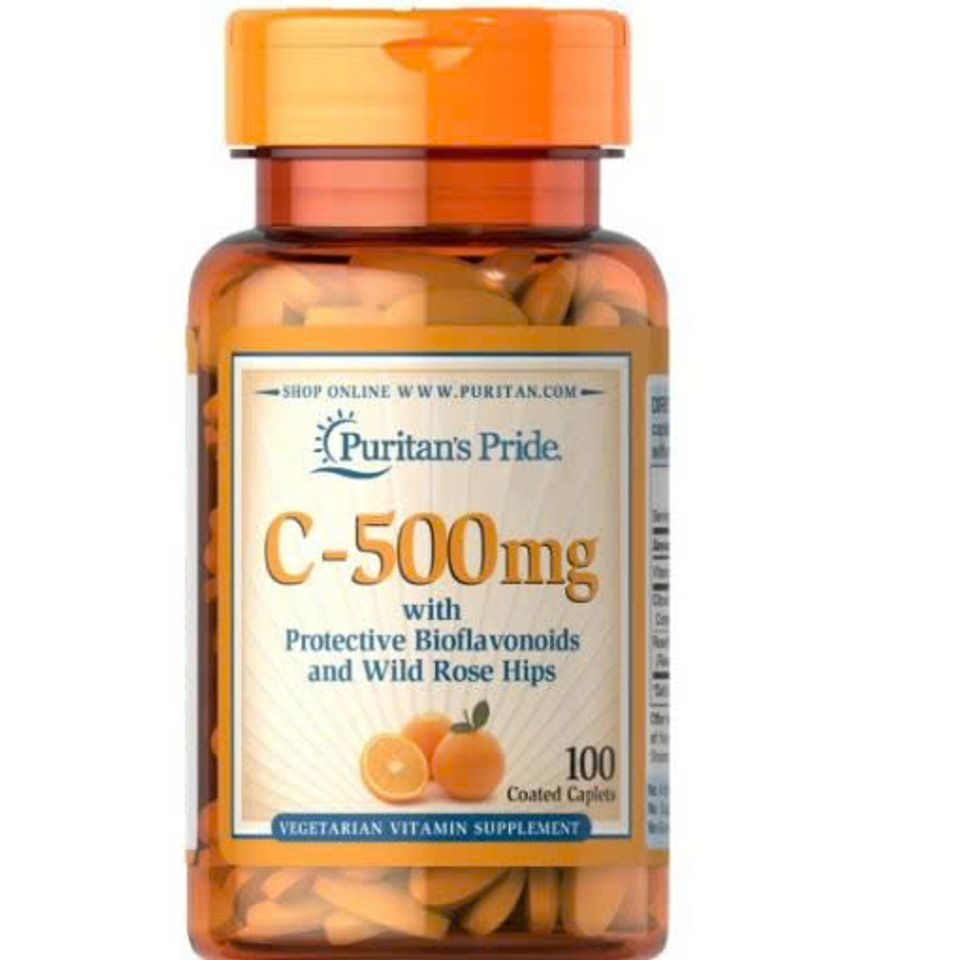 Viên Uống Làm Đẹp Da, Tăng Đề Kháng Vitamin C 500mg Puritan's Pride 100 Viên - Hỗ Trợ Sức Khỏe Và Làm Trắng Da  Mỹ