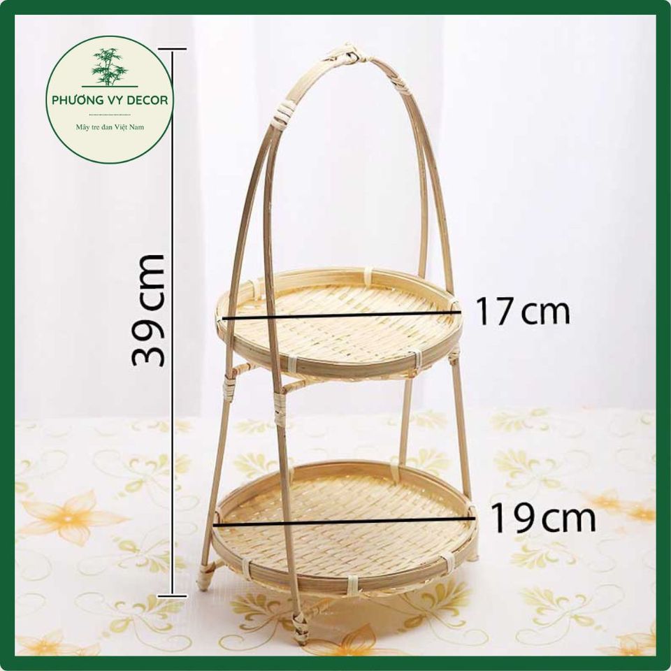 Mẹt Tre Tầng 3 Đựng Bánh Kẹo - Trang Trí Nhà Cửa Sự Kiện, Đồ Chơi Mầm Non - Phương Vy Decor
