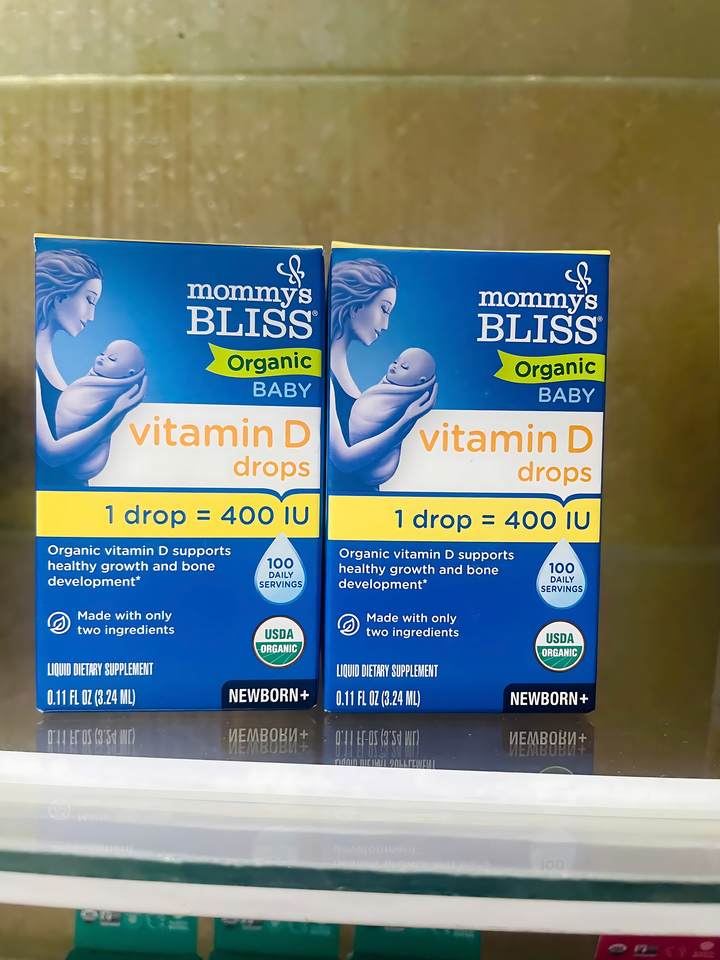 Giọt Vitamin D3 Mommy's Bliss 3.24ml - Bổ sung Hữu Cơ Tăng Cường Miễn Dịch và Phát Triển Chiều Cao cho Bé Sơ Sinh