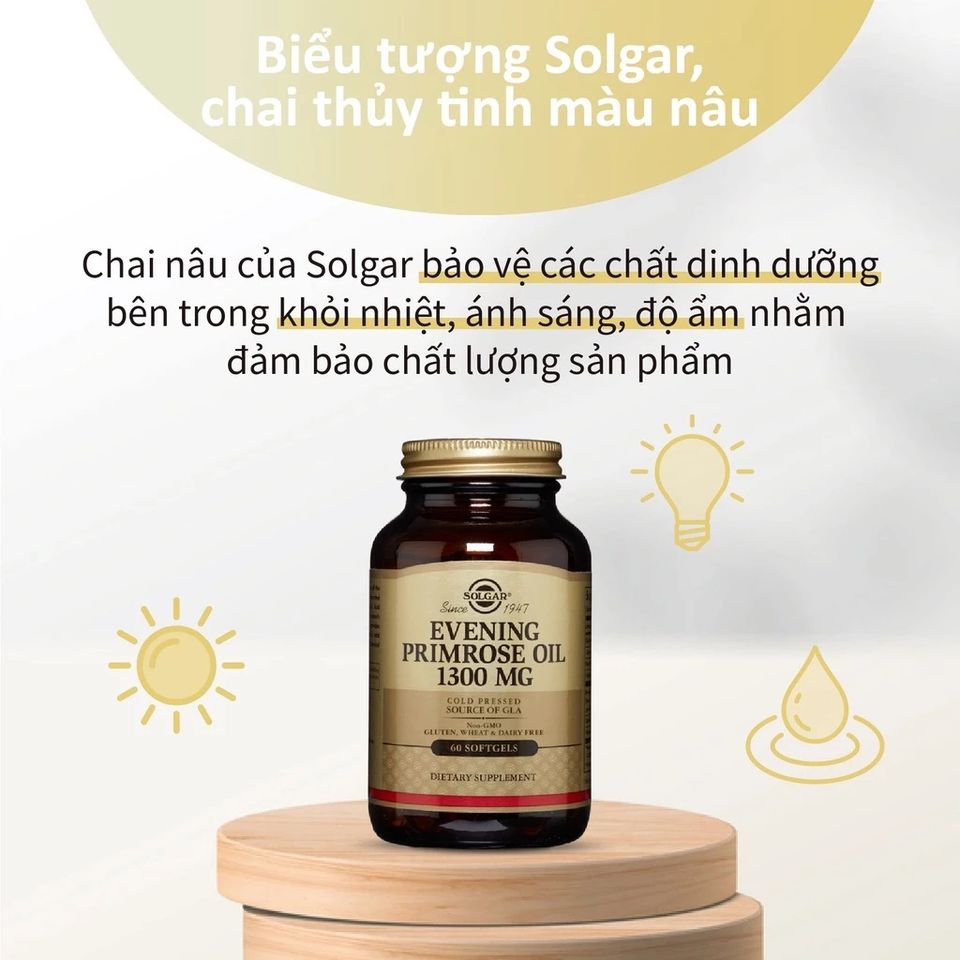 Viên Uống Evening Primrose Oil Solgar - Tinh Dầu Hoa Anh Thảo Giúp Cân Bằng Nội Tiết Tố, Hỗ Trợ Làm Đẹp Da [Lọ 60 Viên]