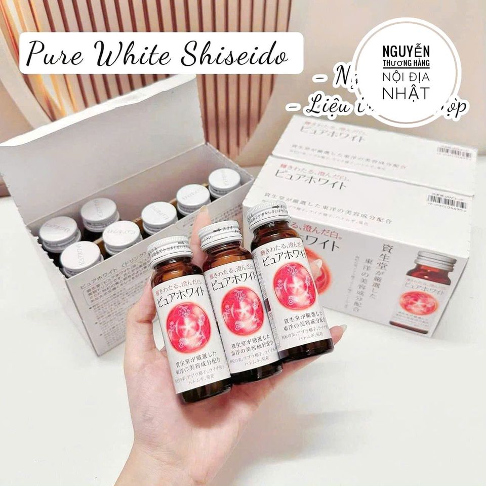 Nước Uống Trắng Da Pure White Shiseido Chính Hãng - Collagen Hỗ Trợ Làm Sáng Da & Chống Lão Hóa Nhật Bản 150ml