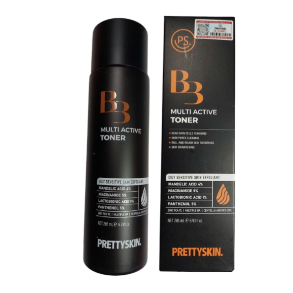 Toner Hỗ trợ Cấp ẩm Làm dịu da Prettyskin B3 Multi Active - Nước Hoa Hồng Dưỡng Sáng, Kiểm Soát Dầu và Làm Thoáng Lỗ Chân Lông (205ml)