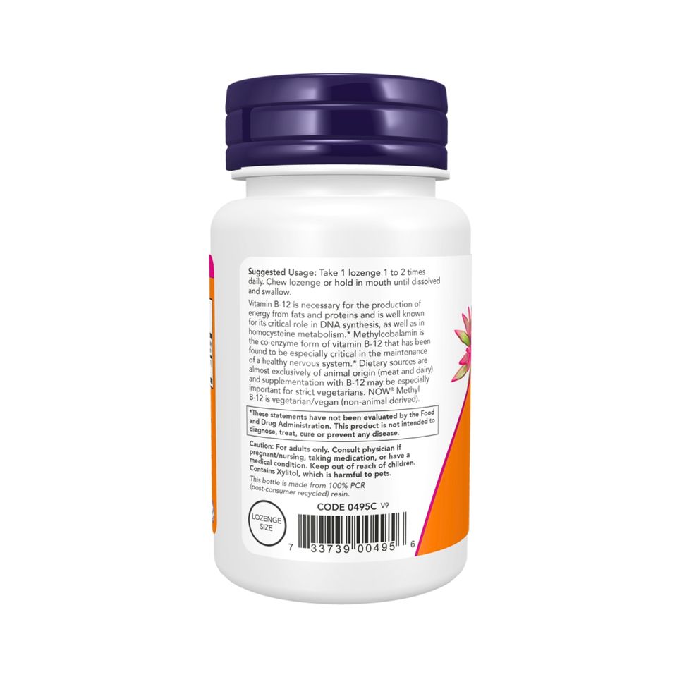 Viên Uống Vitamin B12 1,000 mcg NOW Foods Methylcobalamin Hỗ Trợ Sức Khỏe Tim Mạch và Hệ Thần Kinh (Hộp 100 Viên)