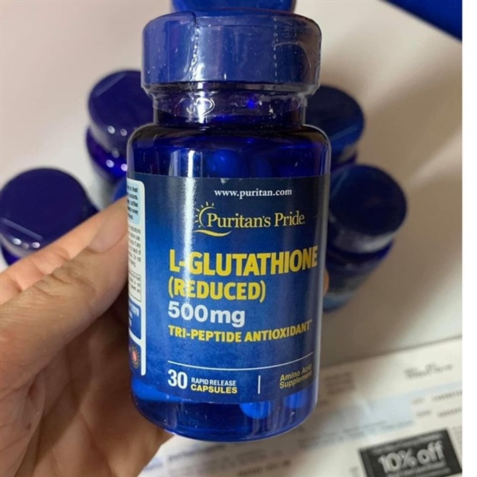 Viên Uống Trắng Da Glutathione Puritan's Pride 500Mg - Tăng Cường Hệ Miễn Dịch 30 Viên - Sáng Da, Khỏe Mạnh Tự Nhiên