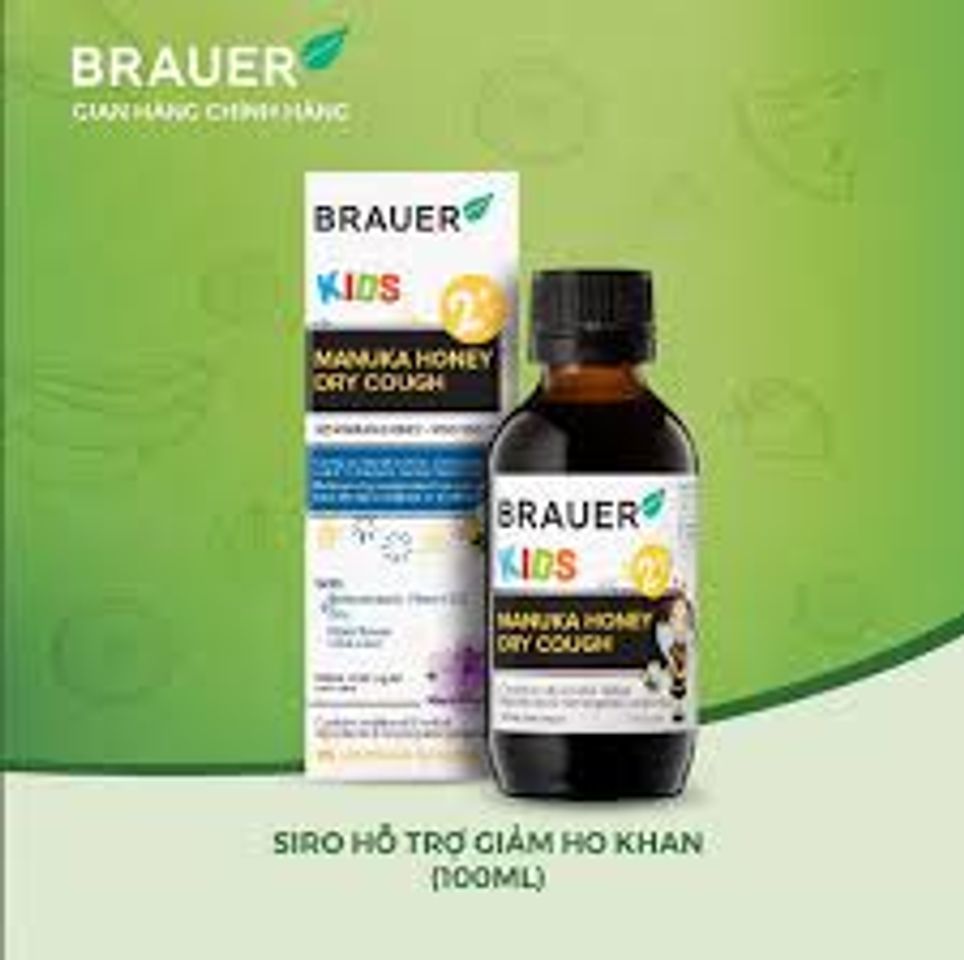 Siro BRAUER Kids Manuka Honey - Giảm ho khan, giảm đau họng cho trẻ từ 2 tuổi, 100ml, hỗ trợ sức đề kháng hiệu quả