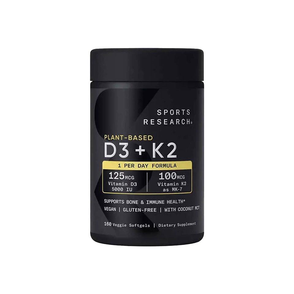 Viên uống K2 + D3 Sports Research 160 viên - Bổ sung vitamin D và K2 cho sức khỏe xương và hệ miễn dịch - Hỗ trợ hấp thụ canxi hiệu quả