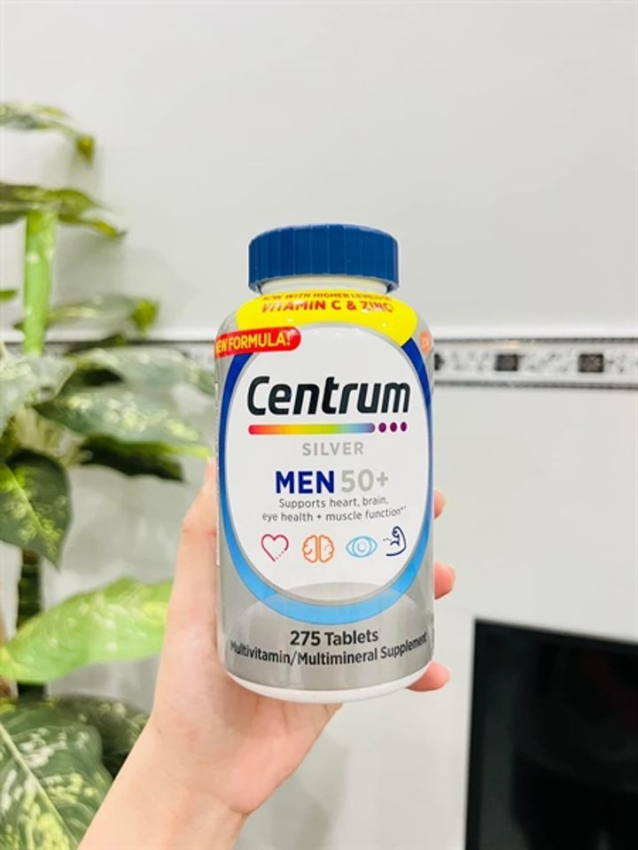 Vitamin Tổng Hợp Centrum Silver Men 50+ - Thực Phẩm Chức Năng Hỗ Trợ Sức Khỏe Nam Giới Trung Niên, Cung Cấp Vitamin D, B12, Canxi, Kẽm