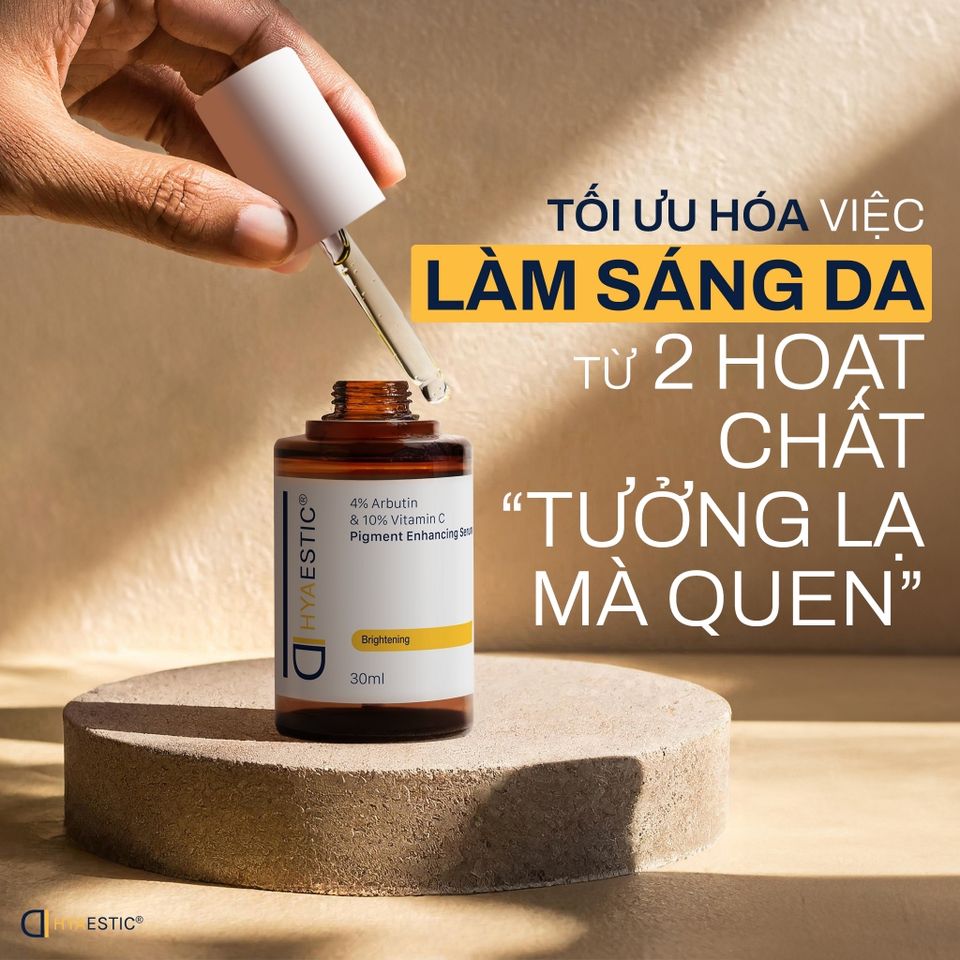 Hyaestic Serum Giảm Nám - Tinh Chất Enhancing 4% Arbutin & 10% Vitamin C, Chăm Sóc Da Sáng Mịn, Ngăn Ngừa Nám hiệu quả