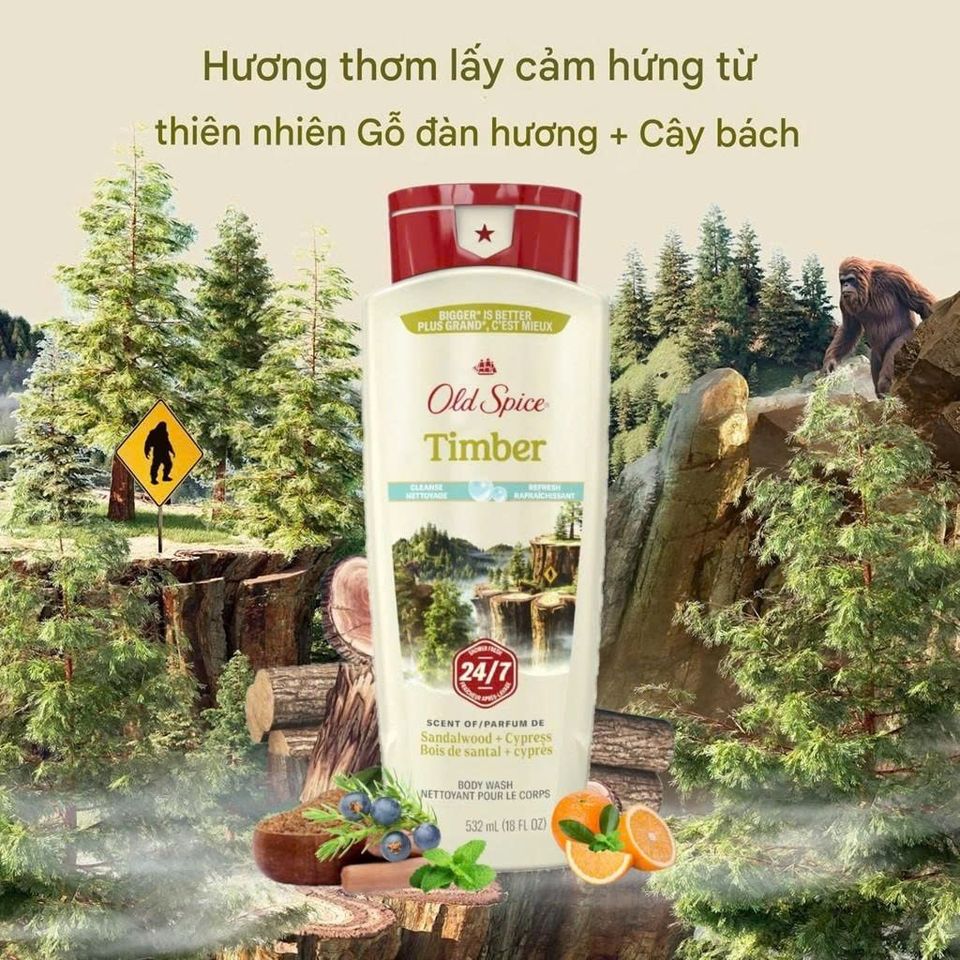 Sữa Tắm Old Spice Body Wash Hương Nước Hoa Nam 473ml - Sạch Mát Da, Thơm Lâu, Dành Cho Nam Giới