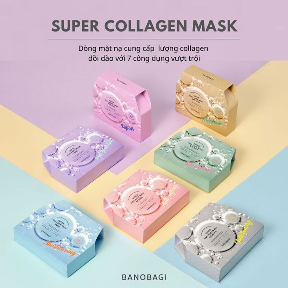 Mặt Nạ Giấy Banobagi Super Collagen 30ml - Dưỡng Da Chuyên Sâu, Chống Lão Hóa, Làm Trắng Da, Chính Hãng Hàn Quốc