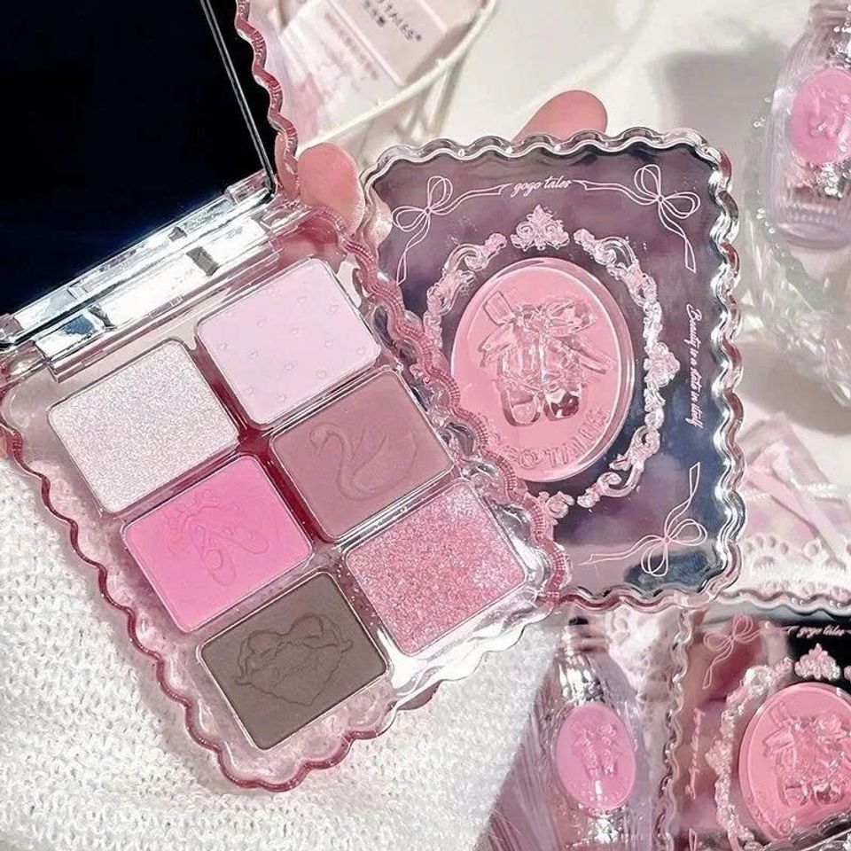 Bảng Phấn Mắt Gogo Tales 6 Ô Vỏ Hồng Ballet Coquette Sweet Pink 7.8g - Phấn Mắt Nữ Tính, Trang Điểm Nhẹ Nhàng Hàn Quốc