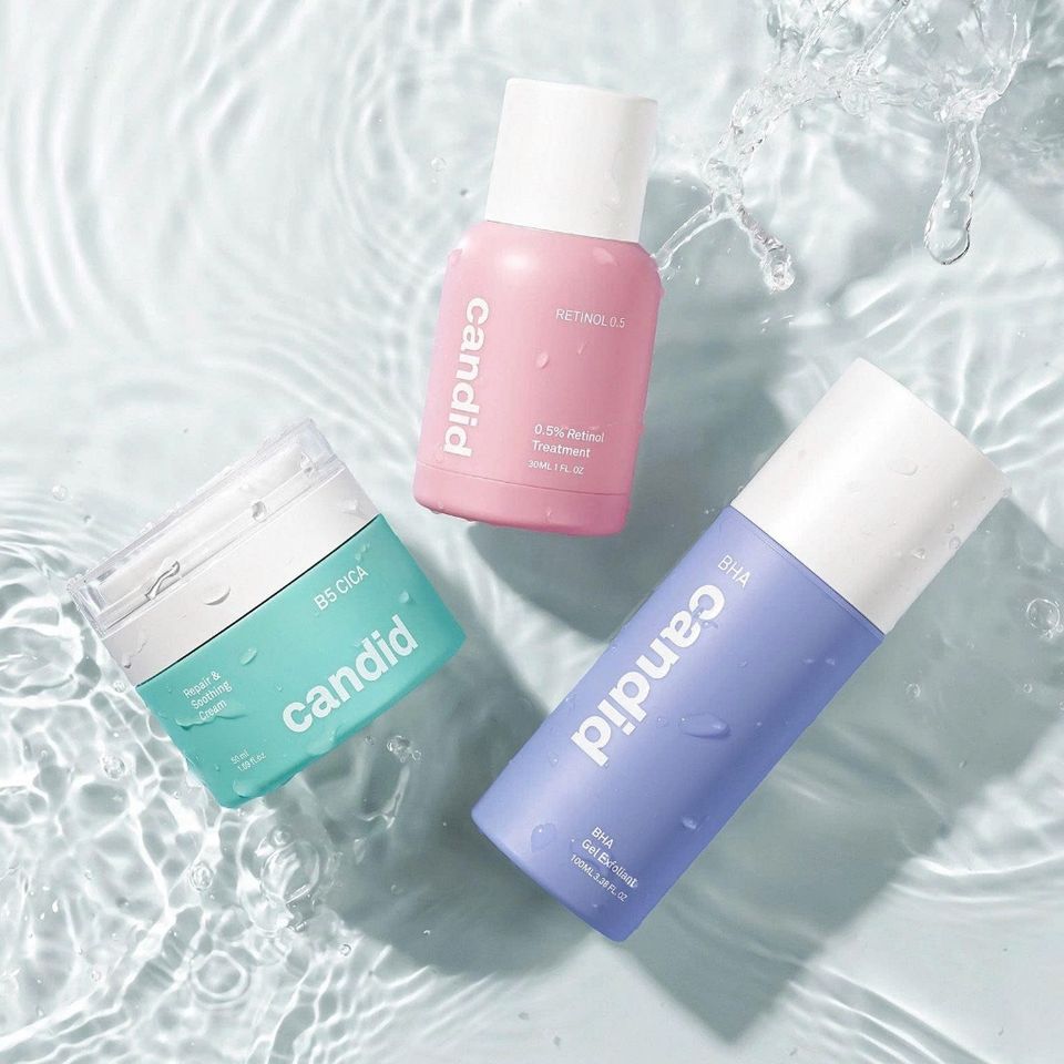 Bộ Tinh Chất & Kem Dưỡng CANDID Retinol 0.5% và B5 Cica 30ml - Gel Tẩy Tế Bào Chết BHA 100ml - Giải Pháp Chăm Sóc Da Chuyên Sâu
