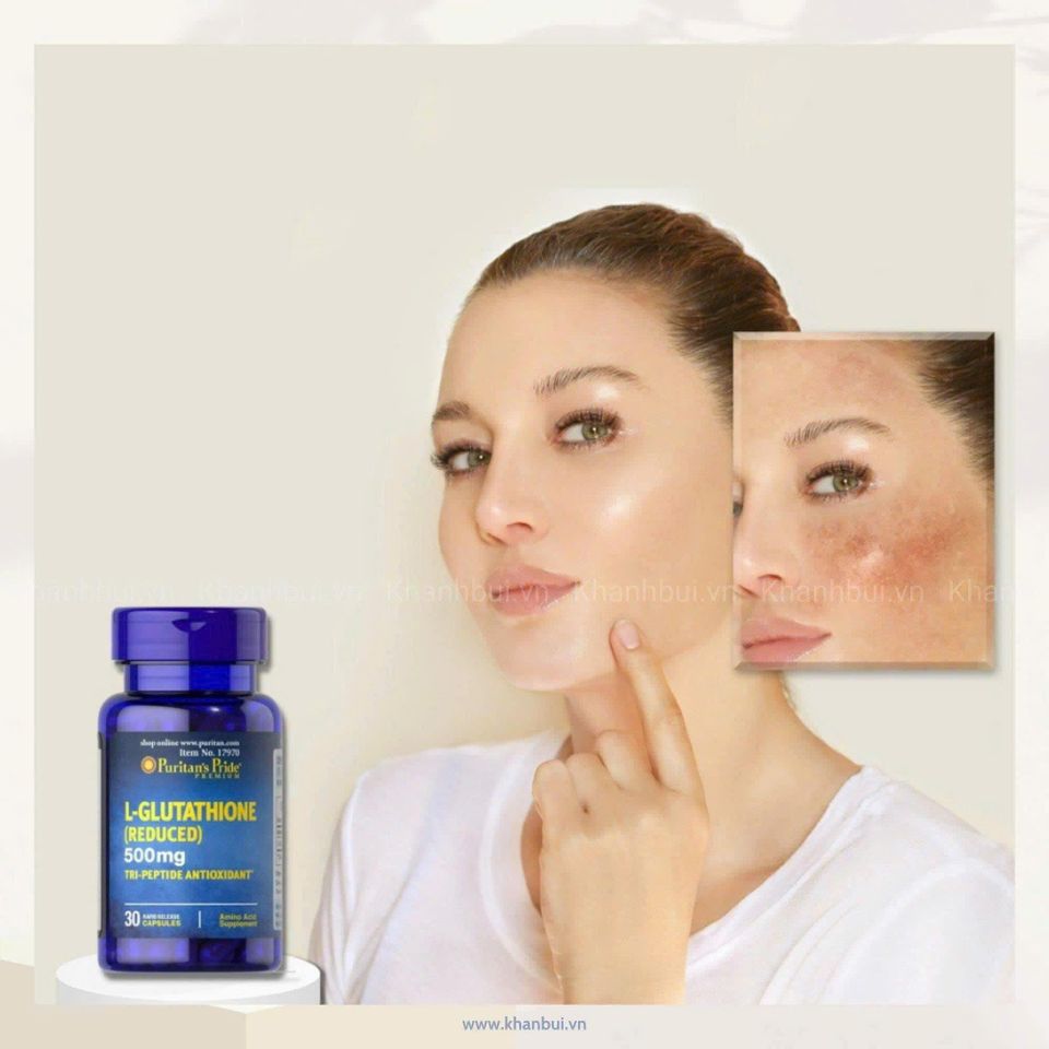 Viên Uống Trắng Da Glutathione Puritan's Pride 500Mg - Tăng Cường Hệ Miễn Dịch 30 Viên - Sáng Da, Khỏe Mạnh Tự Nhiên