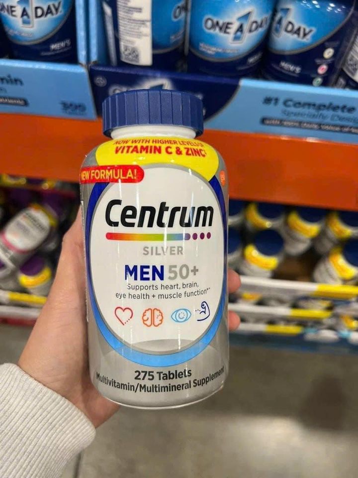 Vitamin Tổng Hợp Centrum Silver Men 50+ - Thực Phẩm Chức Năng Hỗ Trợ Sức Khỏe Nam Giới Trung Niên, Cung Cấp Vitamin D, B12, Canxi, Kẽm