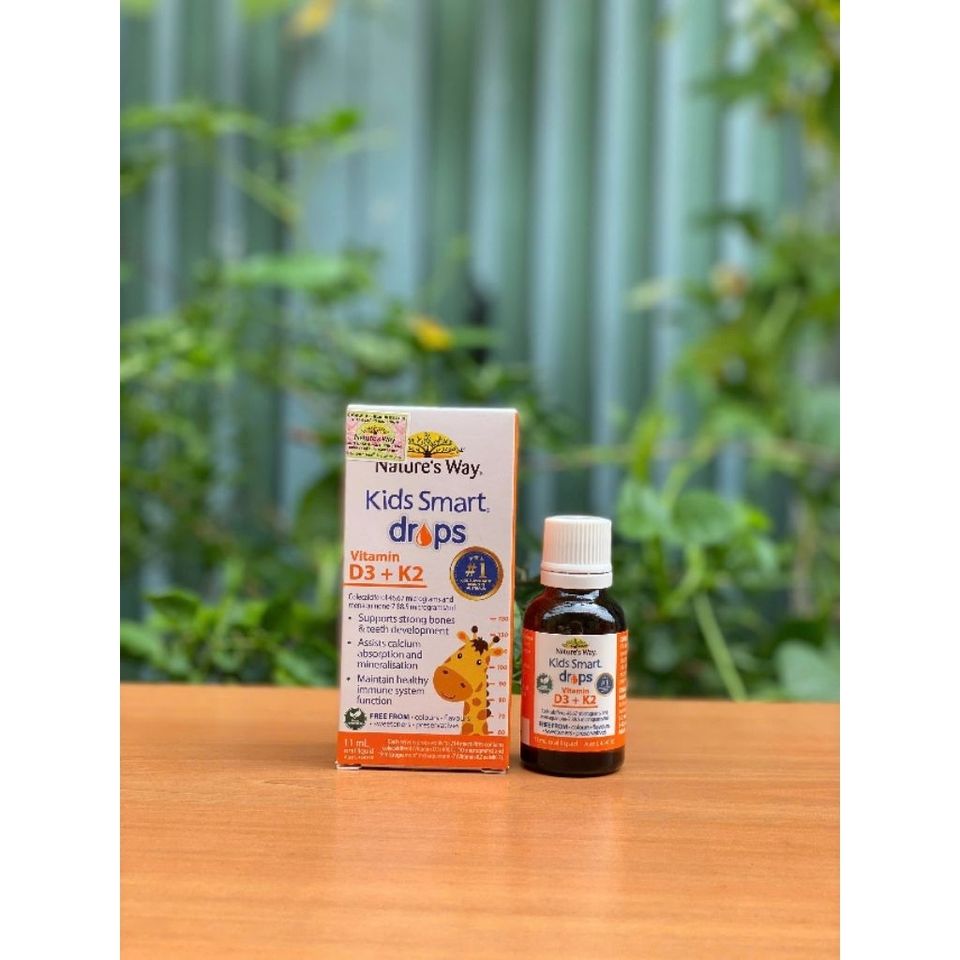 Vitamin D3 + K2 Nature's Way - Giọt Hỗ Trợ Canxi Cho Trẻ Em 11ml, Tăng Cường Sức Khỏe Xương và Đề Kháng