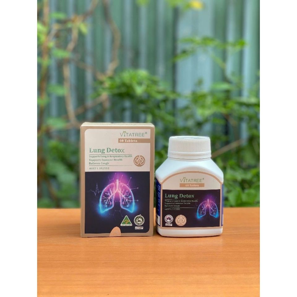 Viên Uống Bổ Phổi Vitatree Lung Detox 60 Viên - Thải Độc, Hỗ Trợ Hô Hấp Từ Thảo Dược Thiên Nhiên, Nhập Khẩu Chính Ngạch