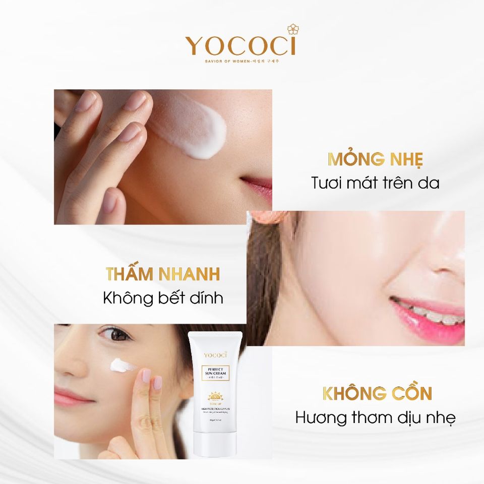 Kem Chống Nắng Makeup YOCOCI Perfect Sun Cream SPF50+ PA+++ 50g – Bảo Vệ Da Toàn Diện, Nâng Tone Tự Nhiên, Phù Hợp Mọi Loại Da