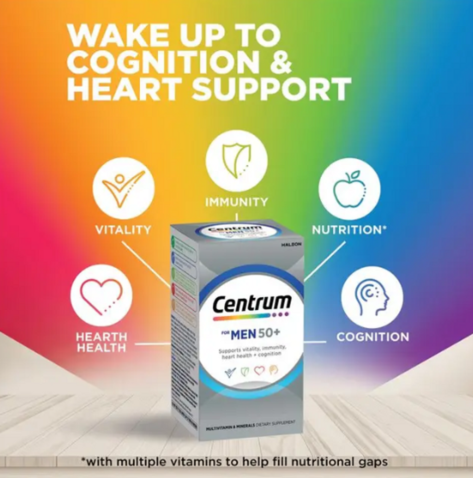 Vitamin Tổng Hợp Centrum For Men 50+ 90 Viên – Bổ Sung Dinh Dưỡng Cho Nam Giới Trên 50 Tuổi, Hỗ Trợ Tim Mạch Và Sức Khỏe Xương Khớp