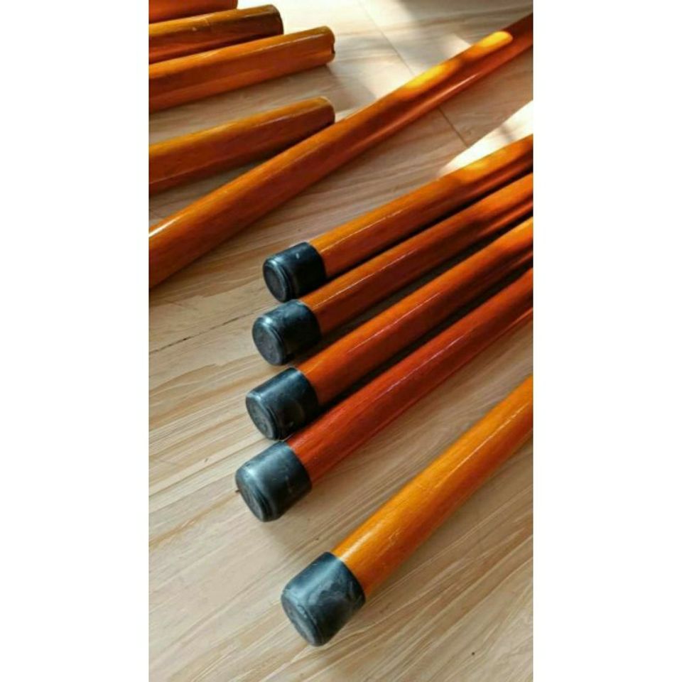 Gậy Gỗ Tập Yoga Chất Lượng Cao - Dụng Cụ Aerobic Dưỡng Sinh Có Bọc Núm Cao Su 2 Đầu, Độ Bền Cao, Tiện Lợi Tập Tại Nhà