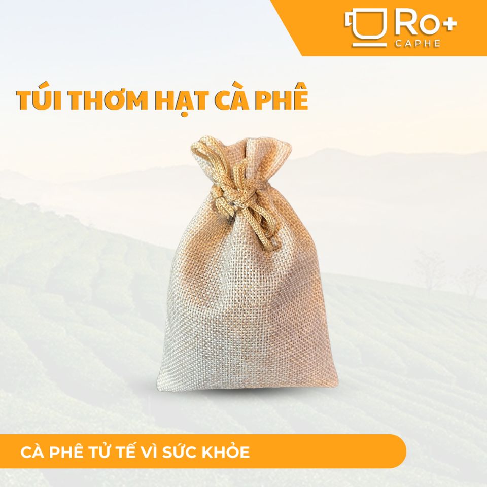 Túi Thơm Cà Phê ROPLUS - Hạt Mộc Nguyên Chất Khử Mùi Xe Ô Tô và Phòng Ngủ - Hương Thơm Tự Nhiên Dịu Êm