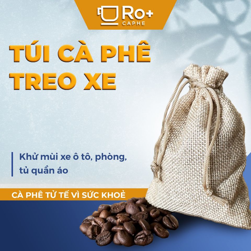 Túi Thơm Cà Phê ROPLUS - Hạt Mộc Nguyên Chất Khử Mùi Xe Ô Tô và Phòng Ngủ - Hương Thơm Tự Nhiên Dịu Êm