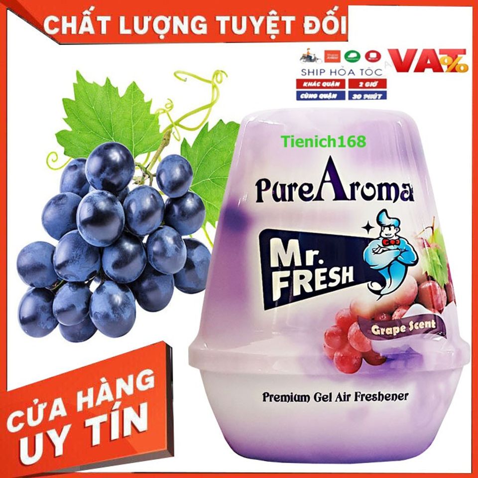 Sáp Thơm Đuổi Muỗi Mr.fresh 220g - Hương Nho Tự Nhiên, Khử Mùi và Thơm Phòng, Bảo Vệ Sức Khỏe Gia Đình