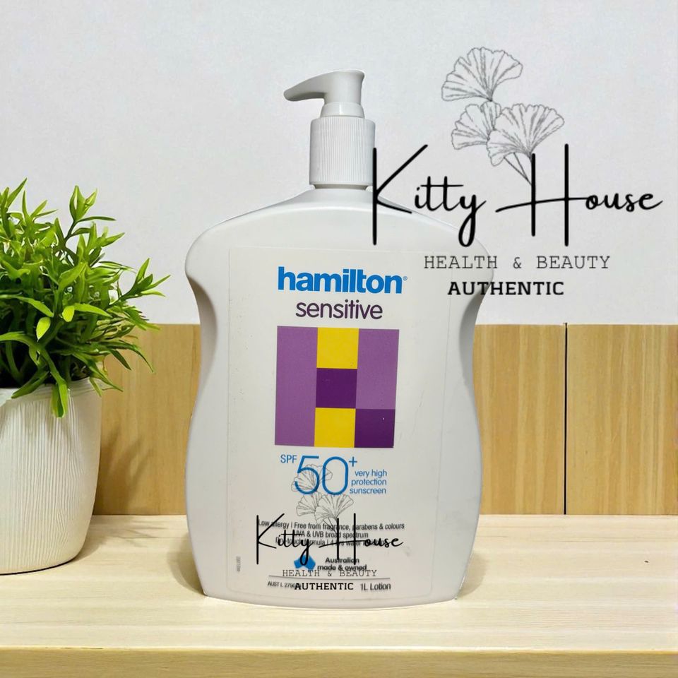 Kem Chống Nắng Hamilton Sensitive SPF 50+ - Lotion Chống Nước 1 Lít Dành Cho Da Nhạy Cảm, Không Hương Liệu & Paraben