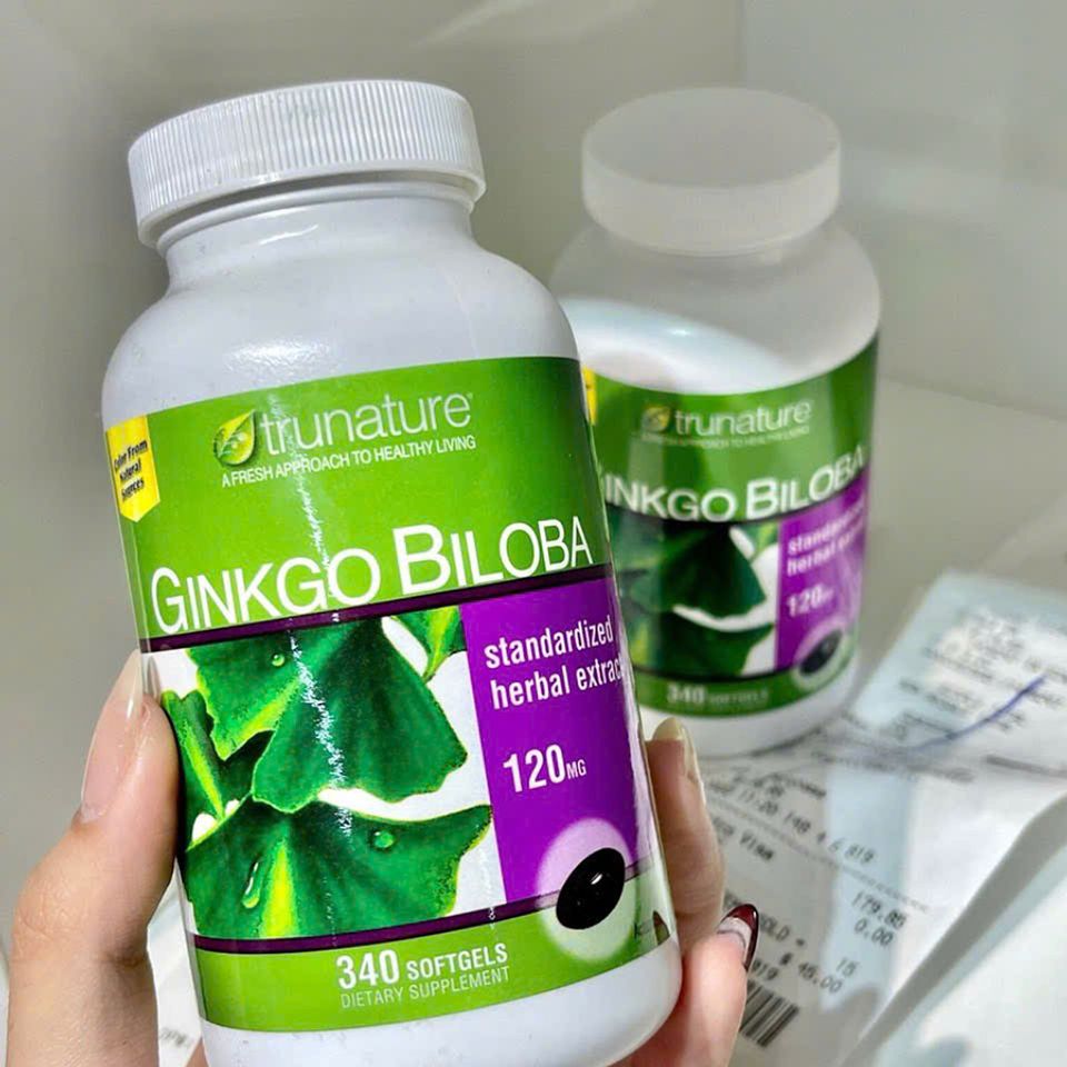 (Auth nhập khẩu) Bổ não Trunature Ginkgo Biloba 120mg USA 340 viên