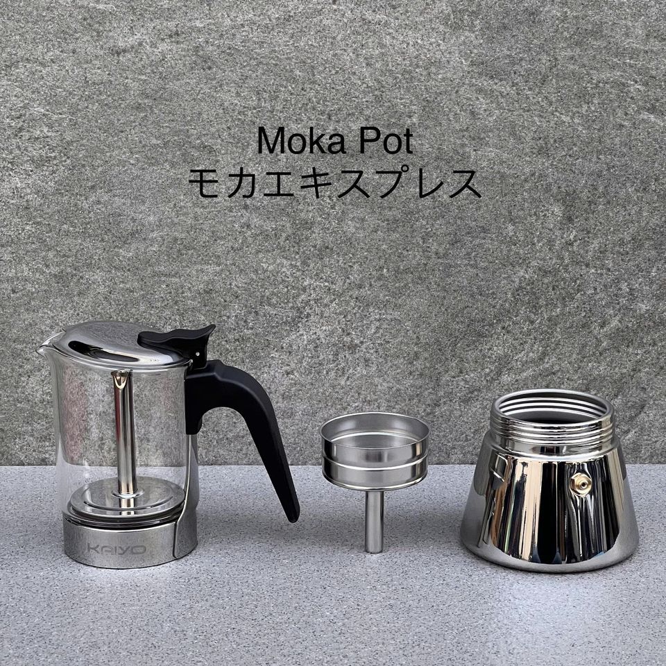 Ấm Pha Cà Phê Kaiyo Moka Pot - Pha Espresso Chuẩn Ý Tại Nhà - Dụng Cụ Pha Chế Cà Phê Tuyệt Hảo, Tiện Lợi, Nhỏ Gọn