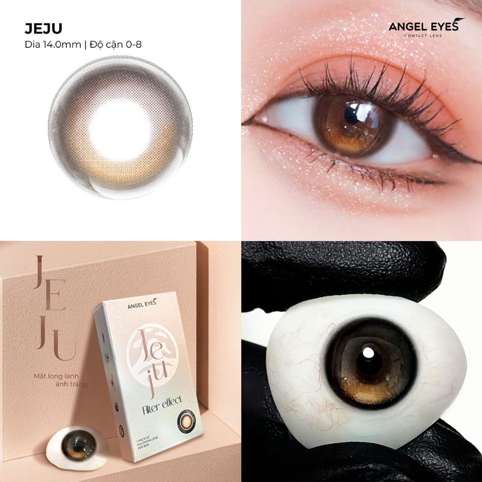 Kính áp tròng nâu Angel Eyes JEJU - Hiệu ứng filter mắt ướt, cận thị, trendy cho đôi mắt sâu hút, tự nhiên và cuốn hút