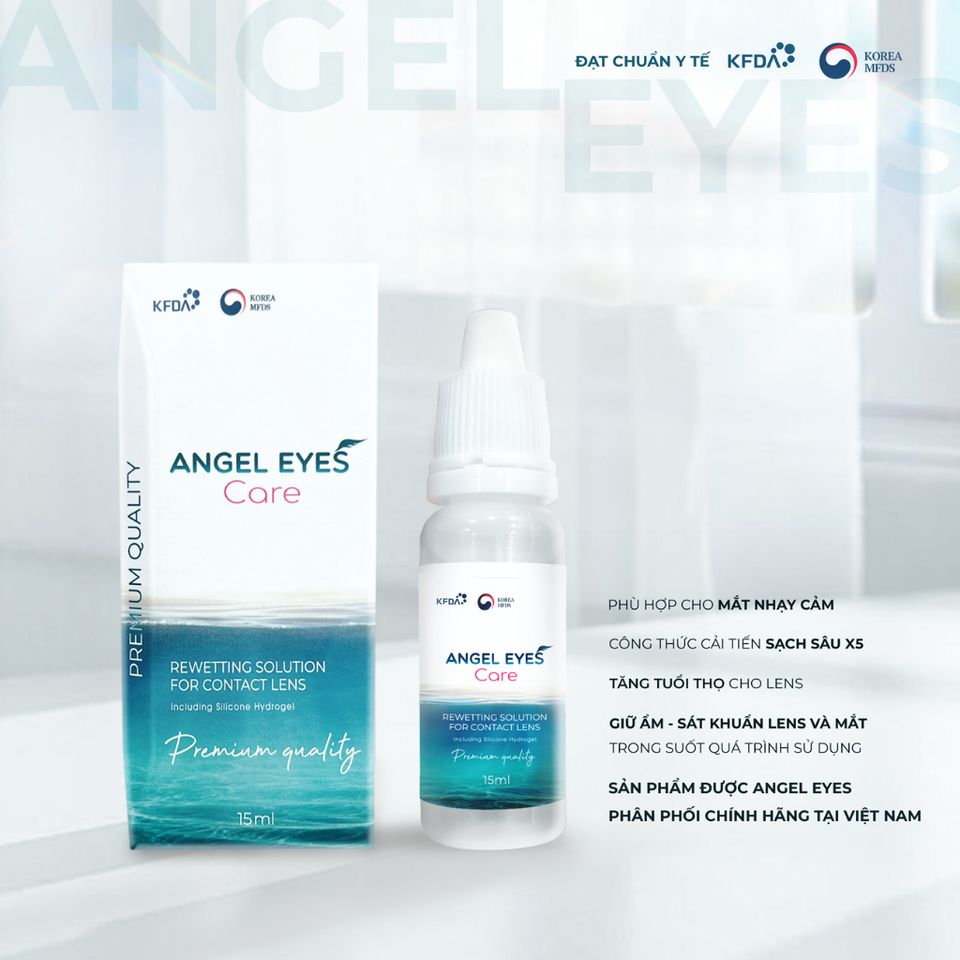Nước Nhỏ Mắt Lens Angel Eyes Care 15ml Cao Cấp - Dung Dịch Dưỡng Ẩm An Toàn Cho Mắt Nhạy Cảm Kính Áp Tròng