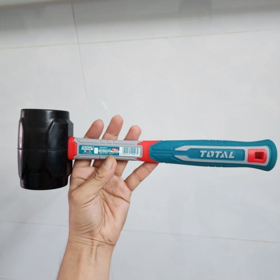 Búa Cao Su Đen 450g Total THRUH6816 - Dụng Cụ Bảo Vệ Bề Mặt Siêu Bền, Tay Cầm Nhựa Sợi Thủy Tinh Thiết Kế Độc Đáo