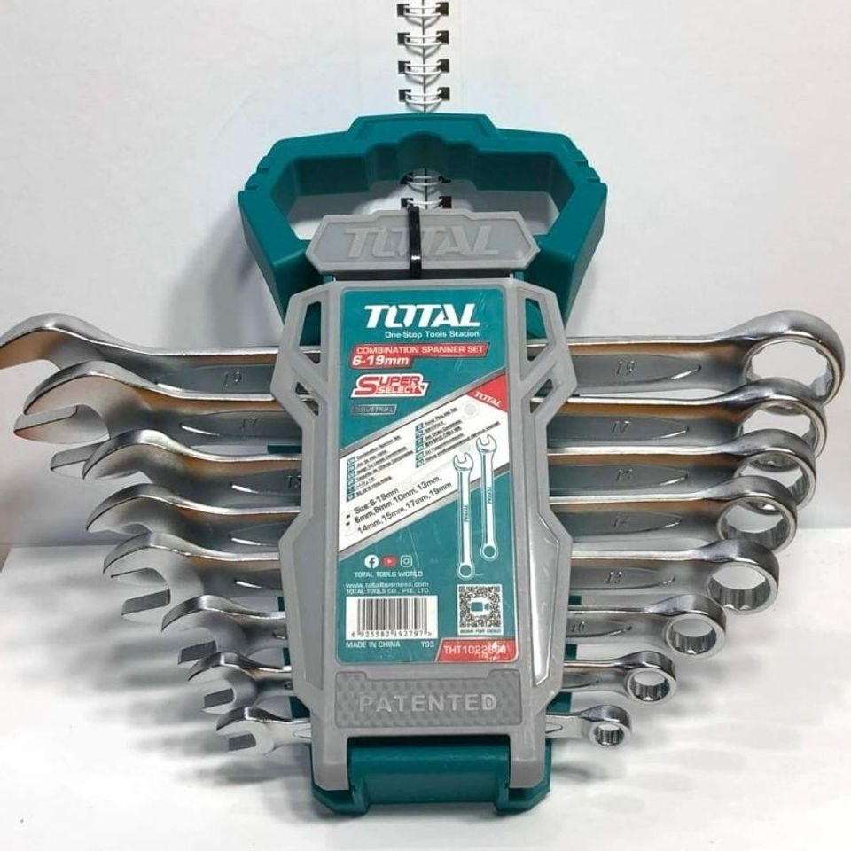 Bộ cờ lê vòng miệng 8 chi tiết 6-19mm Đa Năng Total THT102286 - Dụng Cụ Sửa Chữa Chất Lượng Cao, Phụ Kiện Cần Thiết Cho Thợ Sửa Chữa