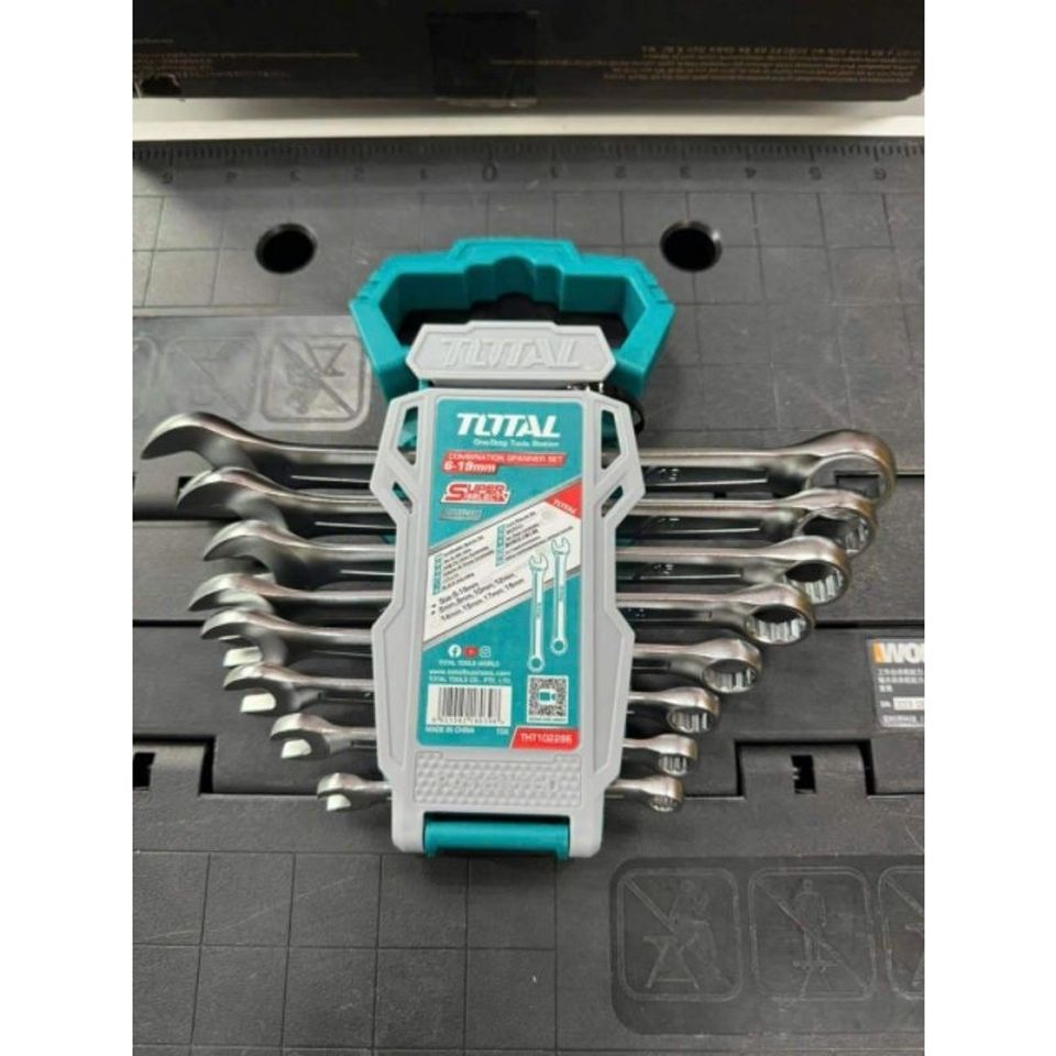 Bộ cờ lê vòng miệng 8 chi tiết 6-19mm Đa Năng Total THT102286 - Dụng Cụ Sửa Chữa Chất Lượng Cao, Phụ Kiện Cần Thiết Cho Thợ Sửa Chữa