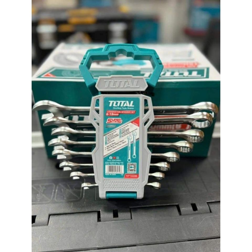 Bộ cờ lê vòng miệng 8 chi tiết 6-19mm Đa Năng Total THT102286 - Dụng Cụ Sửa Chữa Chất Lượng Cao, Phụ Kiện Cần Thiết Cho Thợ Sửa Chữa