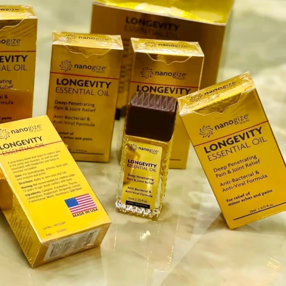 Dầu lăn vàng longevity essential oil 21ml (dầu cô Hằng giới thiệu)