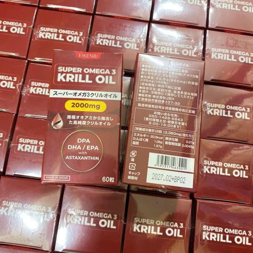 Dầu nhuyễn thể Super Omega 3 Krill Oil 2000mg Eikenbi 60 viên 347850