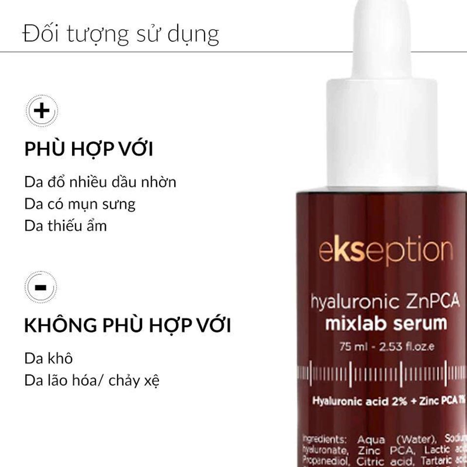 Tinh Chất Ekseption Hyaluronic ZnPCA Giảm Mụn & B5 Mixlab 75ML - Serum Phục Hồi Da Nhạy Cảm, Chống Viêm, Cung Cấp Độ Ẩm Tối Ưu
