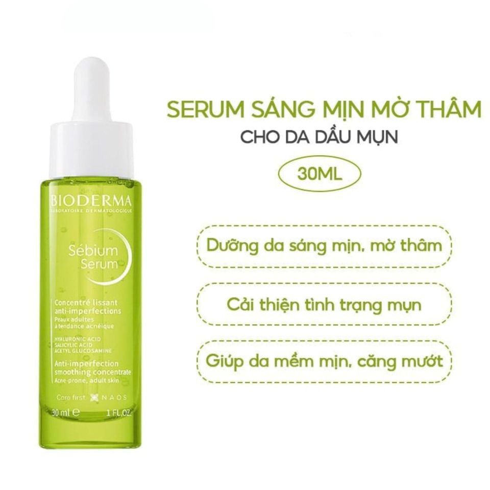 Tinh Chất Bioderma Sebium Serum 30mL - Giảm Mụn, Ngừa Thâm, Cải Thiện Da Dầu - Sản Phẩm Chăm Sóc Da Từ Pháp